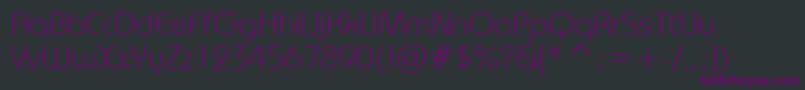 BauhausLightBt Font – Purple Fonts on Black Background