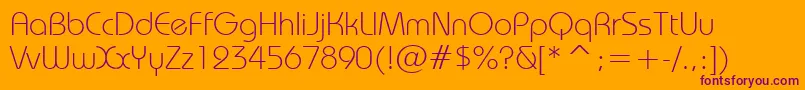 BauhausLightBt Font – Purple Fonts on Orange Background
