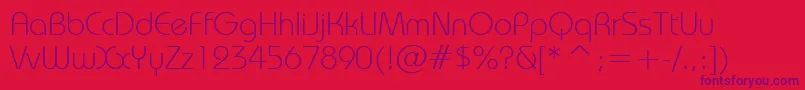 BauhausLightBt-Schriftart – Violette Schriften auf rotem Hintergrund
