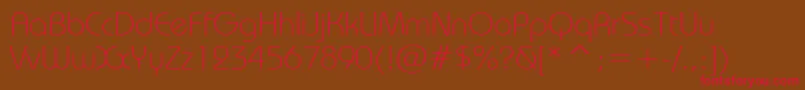 BauhausLightBt Font – Red Fonts on Brown Background