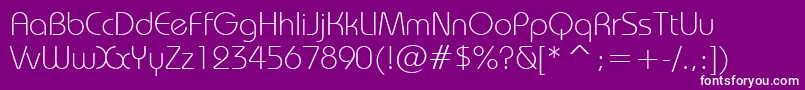 BauhausLightBt Font – White Fonts on Purple Background