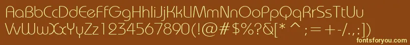 BauhausLightBt Font – Yellow Fonts on Brown Background