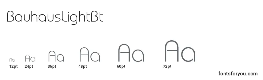 BauhausLightBt Font Sizes