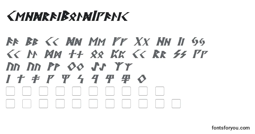 Schriftart KehdraiBoldItalic – Alphabet, Zahlen, spezielle Symbole