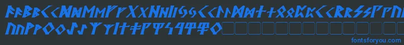 KehdraiBoldItalic Font – Blue Fonts on Black Background