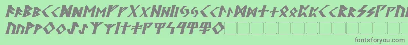 フォントKehdraiBoldItalic – 緑の背景に灰色の文字