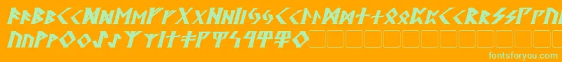 KehdraiBoldItalic Font – Green Fonts on Orange Background