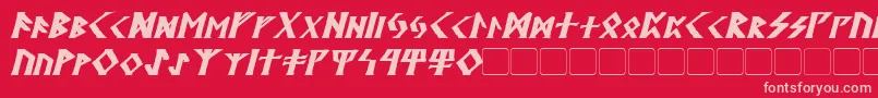 フォントKehdraiBoldItalic – 赤い背景にピンクのフォント