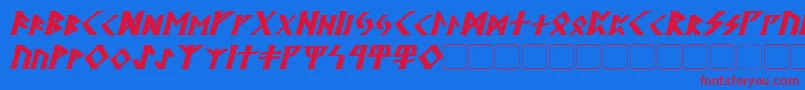 KehdraiBoldItalic Font – Red Fonts on Blue Background