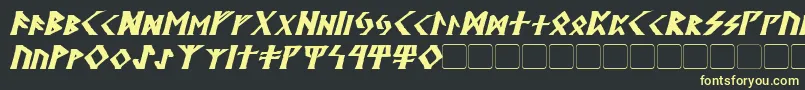 KehdraiBoldItalic Font – Yellow Fonts on Black Background