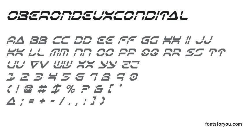 A fonte Oberondeuxcondital – alfabeto, números, caracteres especiais