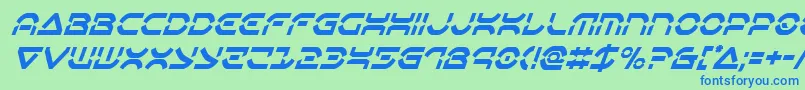 Шрифт Oberondeuxcondital – синие шрифты на зелёном фоне