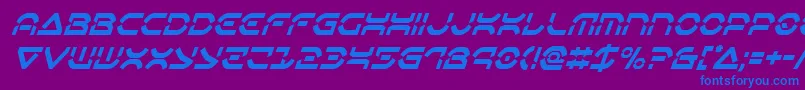 Oberondeuxcondital Font – Blue Fonts on Purple Background
