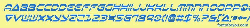 Шрифт Oberondeuxcondital – синие шрифты на жёлтом фоне