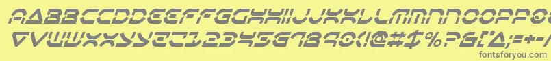 フォントOberondeuxcondital – 黄色の背景に灰色の文字