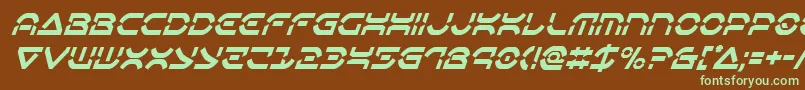 Oberondeuxcondital-fontti – vihreät fontit ruskealla taustalla