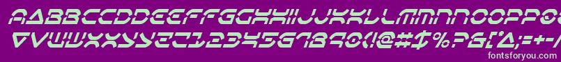 Шрифт Oberondeuxcondital – зелёные шрифты на фиолетовом фоне