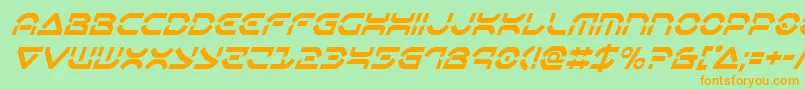 Oberondeuxcondital Font – Orange Fonts on Green Background