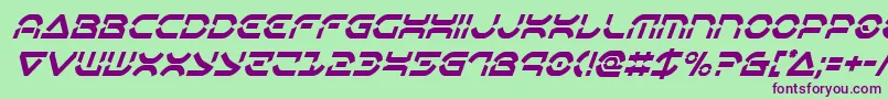 フォントOberondeuxcondital – 緑の背景に紫のフォント