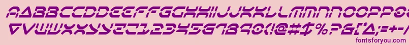 Oberondeuxcondital-fontti – violetit fontit vaaleanpunaisella taustalla