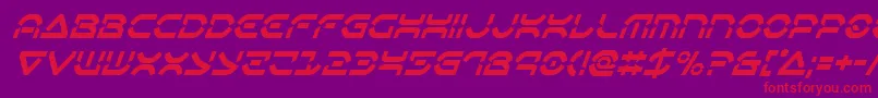 Oberondeuxcondital-Schriftart – Rote Schriften auf violettem Hintergrund