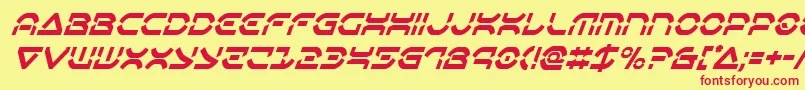 Шрифт Oberondeuxcondital – красные шрифты на жёлтом фоне