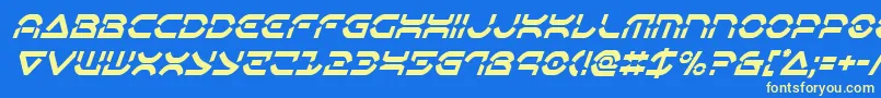 Шрифт Oberondeuxcondital – жёлтые шрифты на синем фоне