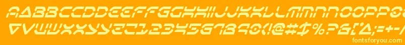 Шрифт Oberondeuxcondital – жёлтые шрифты на оранжевом фоне