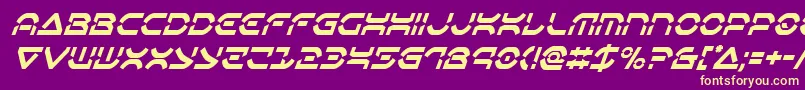 Oberondeuxcondital-fontti – keltaiset fontit violetilla taustalla