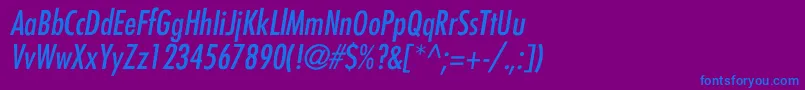 Шрифт FairmontCondItalic – синие шрифты на фиолетовом фоне