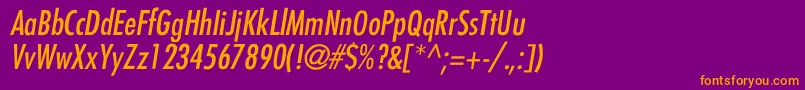 FairmontCondItalic Font – Orange Fonts on Purple Background