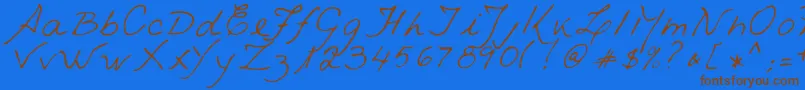VestraRegular Font – Brown Fonts on Blue Background