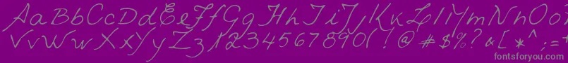 VestraRegular-Schriftart – Graue Schriften auf violettem Hintergrund