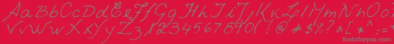VestraRegular-Schriftart – Graue Schriften auf rotem Hintergrund