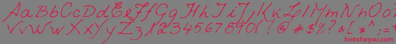 VestraRegular Font – Red Fonts on Gray Background