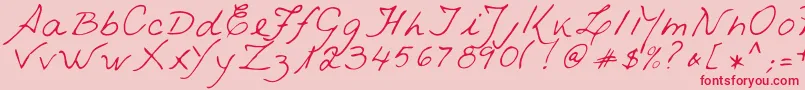 VestraRegular Font – Red Fonts on Pink Background
