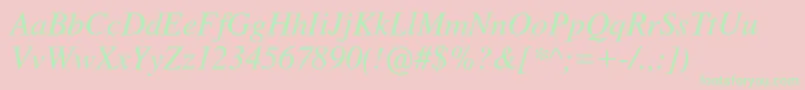 Nimbusromno9lRegita Font – Green Fonts on Pink Background