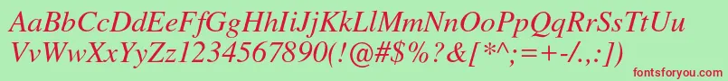 Nimbusromno9lRegita Font – Red Fonts on Green Background