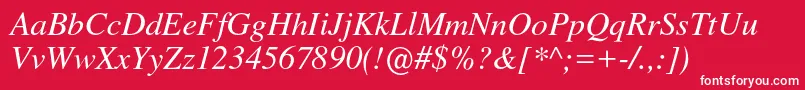 Nimbusromno9lRegita Font – White Fonts on Red Background