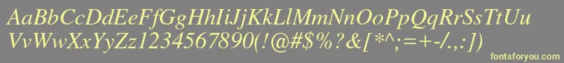 Nimbusromno9lRegita Font – Yellow Fonts on Gray Background