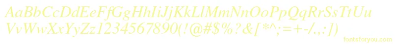 Nimbusromno9lRegita Font – Yellow Fonts on White Background