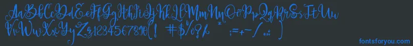 Шрифт ParadisoVintageDemo – синие шрифты на чёрном фоне