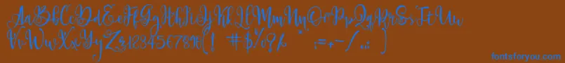 フォントParadisoVintageDemo – 茶色の背景に青い文字