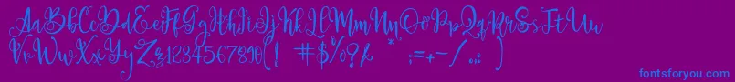 Шрифт ParadisoVintageDemo – синие шрифты на фиолетовом фоне