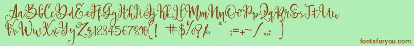 ParadisoVintageDemo Font – Brown Fonts on Green Background