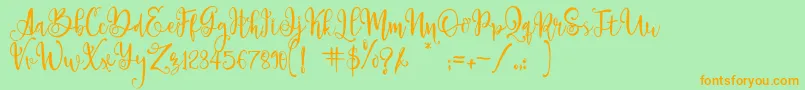 ParadisoVintageDemo Font – Orange Fonts on Green Background