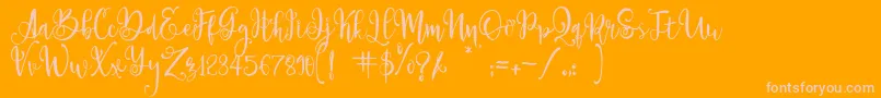 ParadisoVintageDemo-Schriftart – Rosa Schriften auf orangefarbenem Hintergrund