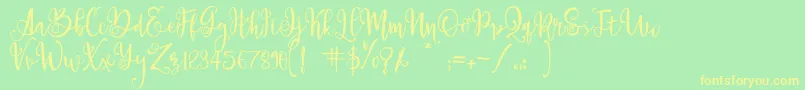ParadisoVintageDemo Font – Yellow Fonts on Green Background