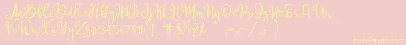 ParadisoVintageDemo-Schriftart – Gelbe Schriften auf rosa Hintergrund