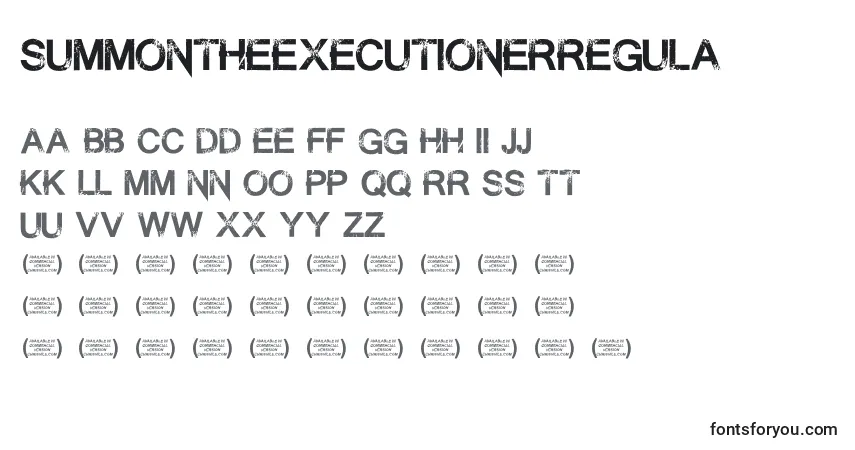 Шрифт SummontheexecutionerRegula – алфавит, цифры, специальные символы
